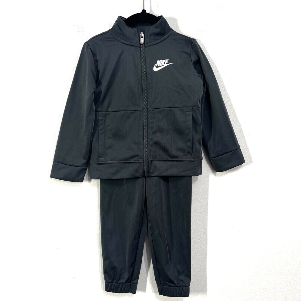 Nike Logo 2 Piece Set Black Zip Jacket & Pant Tracksuit Toddler 24M Gray Baby